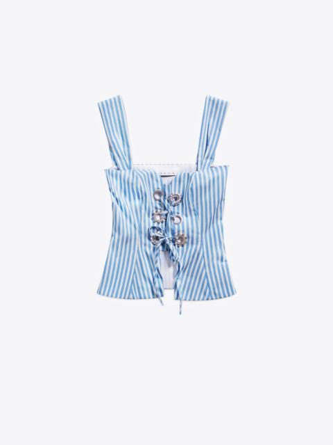 CRYSTAL GROMMET POPLIN CORSET TOP