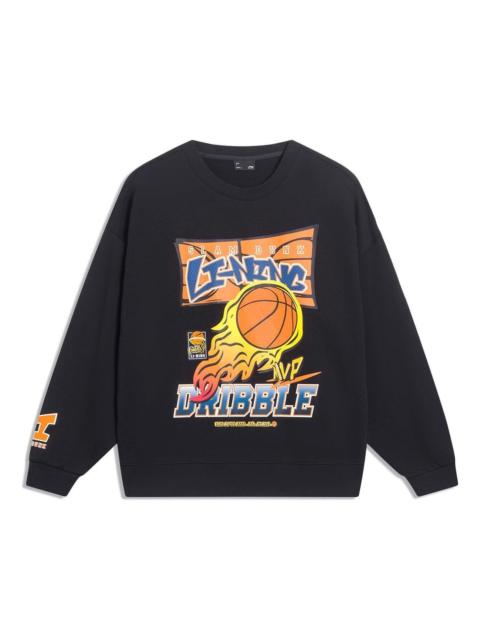 Li-Ning Hoops Cartoon Graphic Sweatshirt 'Black' AWDT553-2
