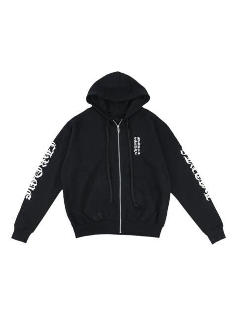 logo-print zip-up hoodie