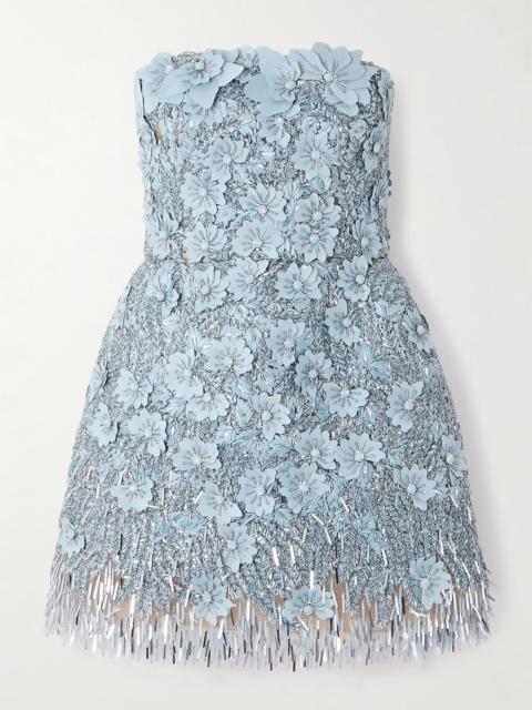 Embellished Raffia Mini Dress