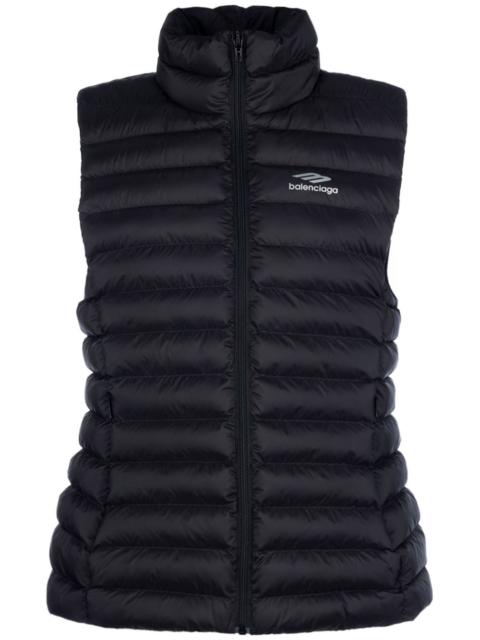 logo-print padded vest