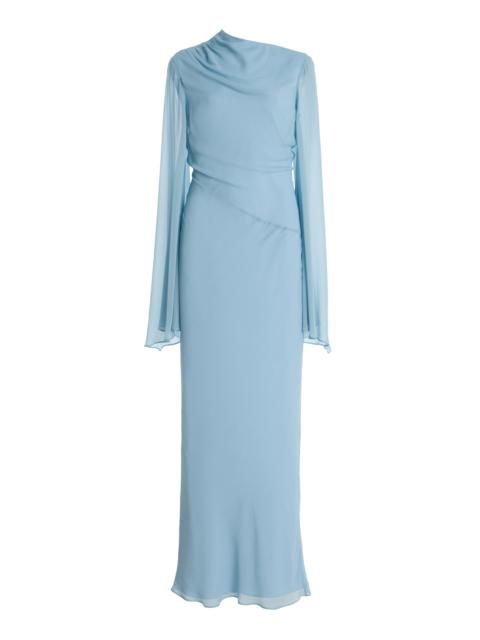 Exclusive Olas Satin Maxi Dress blue