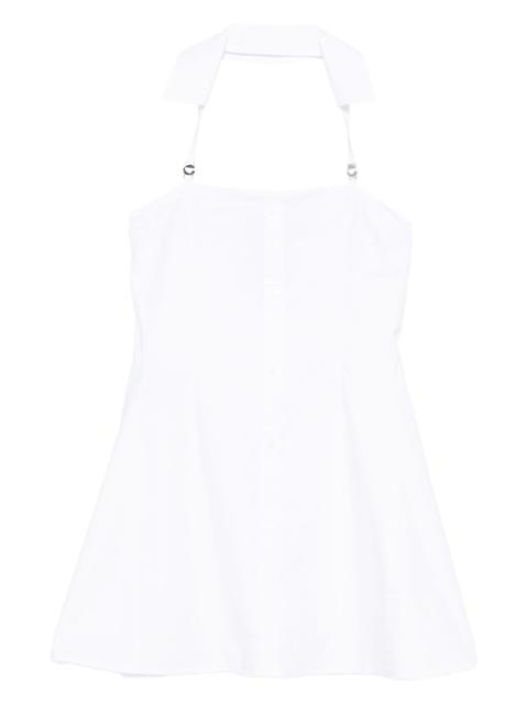 halterneck button-front dress