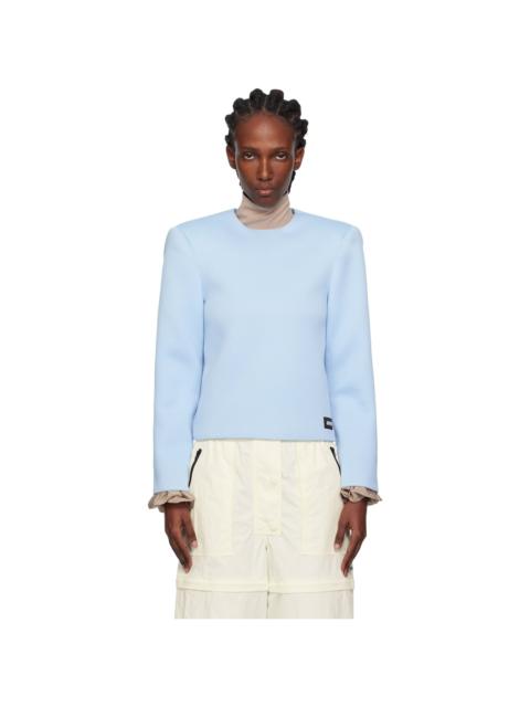 Blue Curvy Shoulder Top