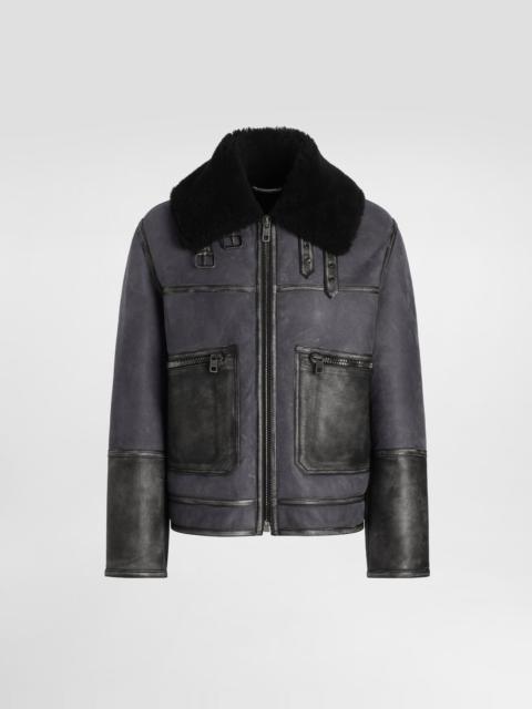 Shearling bomber jacket
