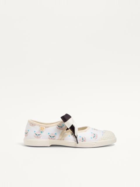 BAY BY BAY BALLERINA FABRIC SNEAKER WITH LE CHAT DE LA MAISON PRINT