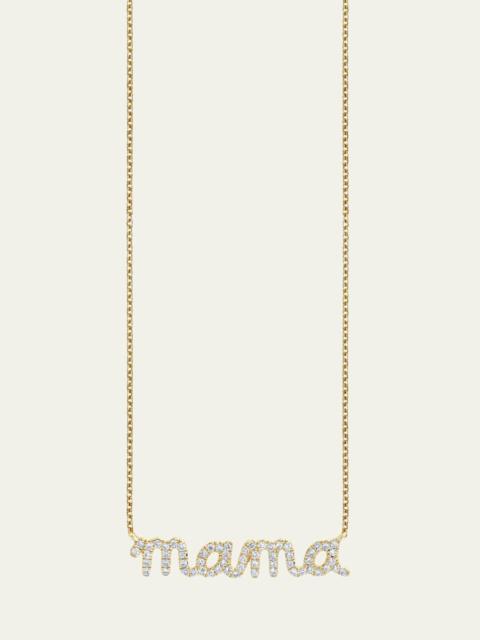 14k Diamond Mama Script Necklace