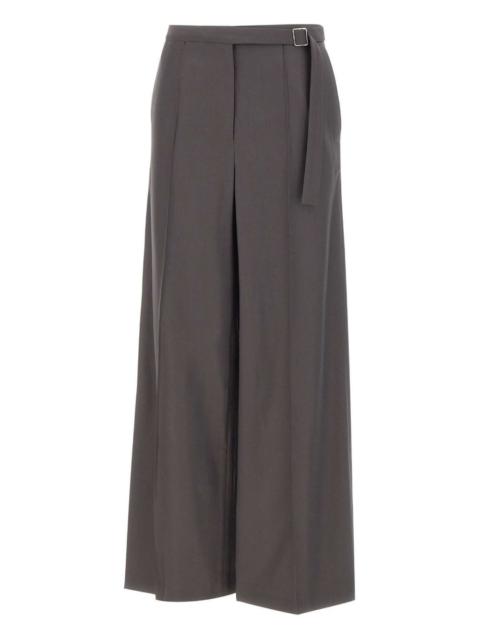 Pratt pleated-front belted trousers