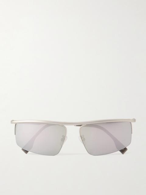Travel Aviator-style Silver-tone Sunglasses