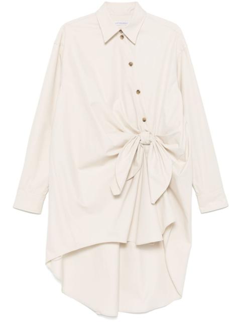 knotted mini shirt dress