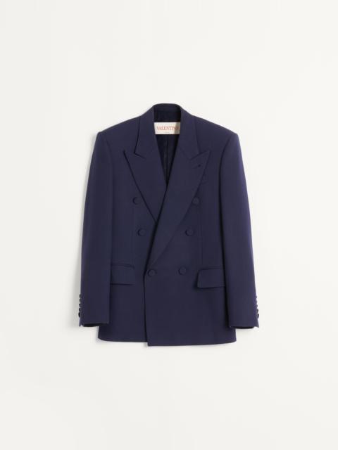 DOUBLE-BREASTED JACKET IN WOOL GABARDINE
