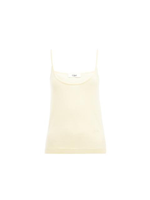 THIN-STRAP TANK TOP IN SUPERFINE WOOL KNIT