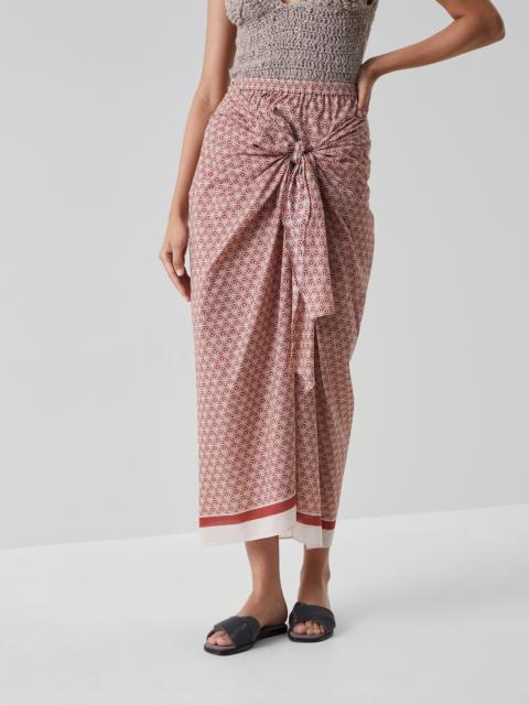 Starburst flower cotton gauze sarong skirt