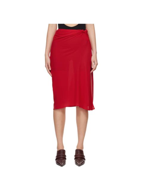 Red Vela Midi Skirt
