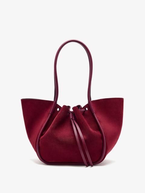 Large Ruched Tote in Soft Suede