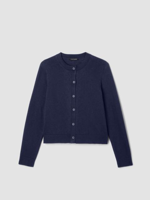 Peruvian Cotton Blend Crew Neck Cardigan