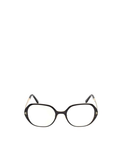 oval-frame glasses