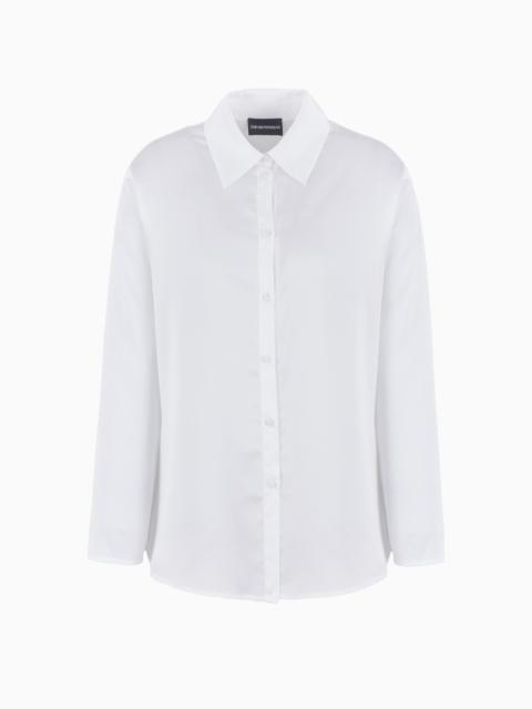 Satin crêpe shirt with back button detail