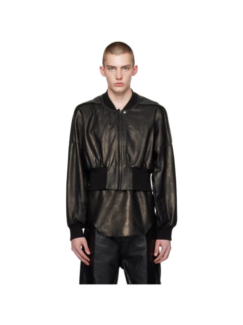 RICK OWENS leather flap and cotton jacket