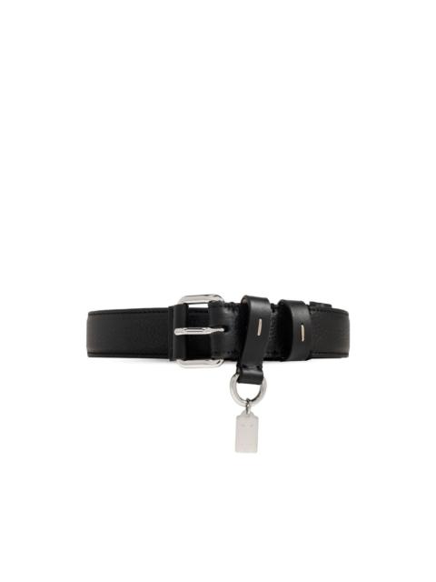 logo-plaque buckle leather belt