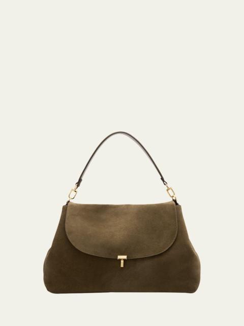 T-Lock Suede Shoulder Bag