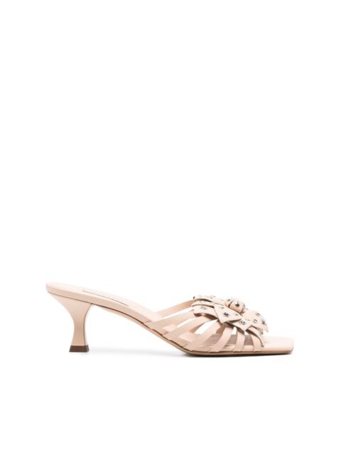 50mm floral-appliqué sandals