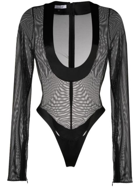 satin-trim bodysuit