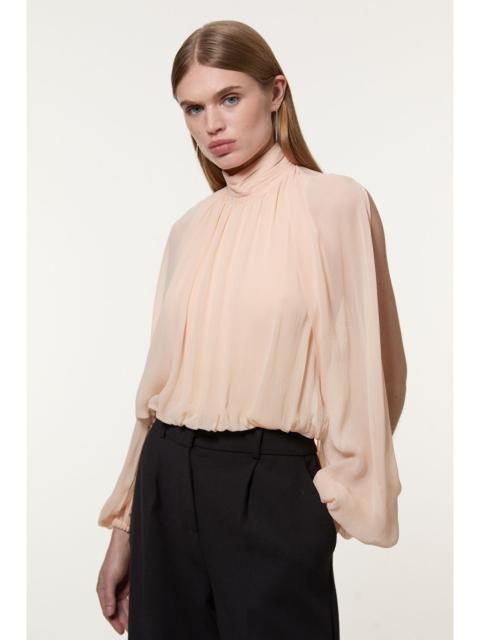 Viscose Georgette Cady Lace Insert Bodysuit