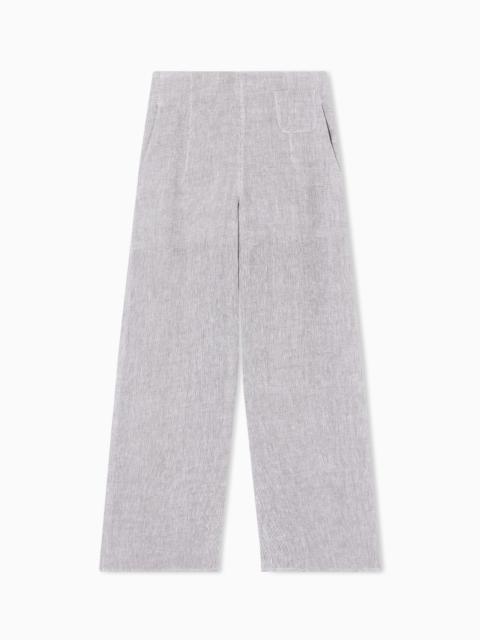 WIDE-LEG LINEN GAUZE TROUSERS