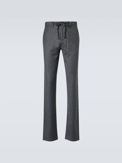 Wool straight pants
