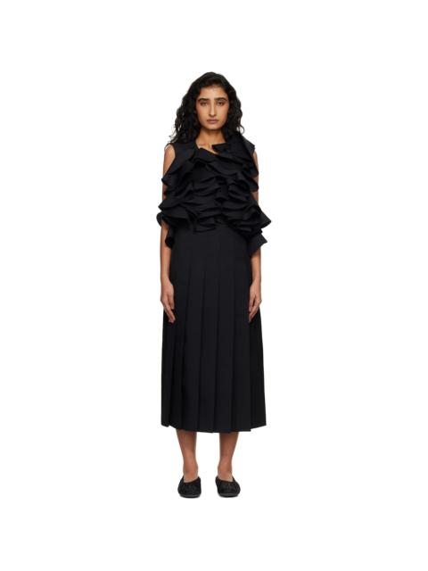 Black Twill Midi Dress