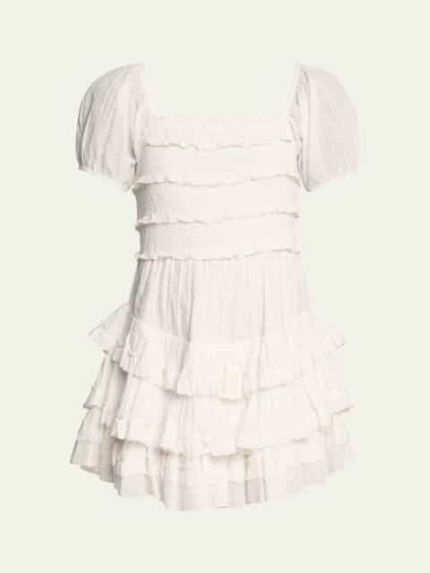 Fellows Cotton Ruffle Mini Dress