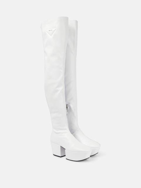 Faux leather over-the-knee boots