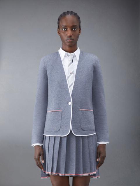 Double Face Merino Wool Tipping Collarless Jacket