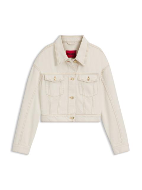 RELAXED-FIT JACKET IN WASHED ECRU DENIM