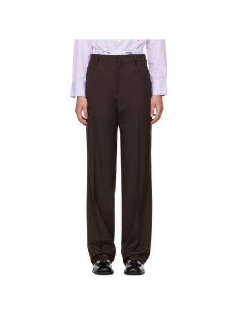 Brown Straight Leg Trousers
