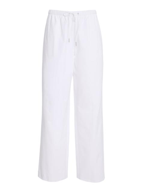 Paloma Cotton Straight-Leg Pants white