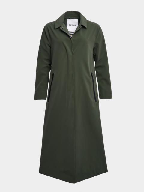 Hornstull Matte Long Raincoat Green