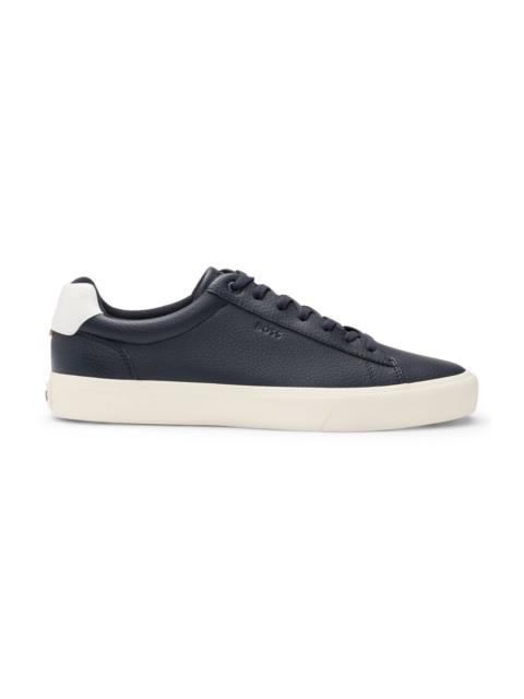 FAUX-LEATHER TRAINERS WITH CONTRAST BACKTAB
