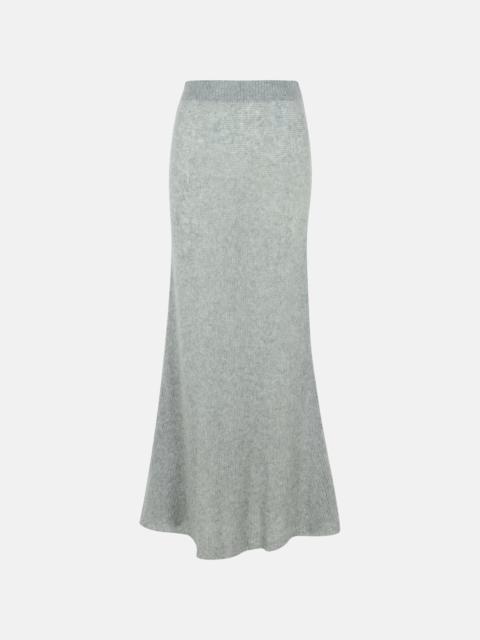 'KELSY' LONG SKIRT IN GREY SILK BLEND