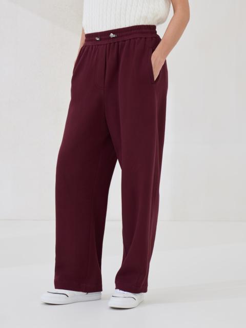 Techno cotton piqué track trousers