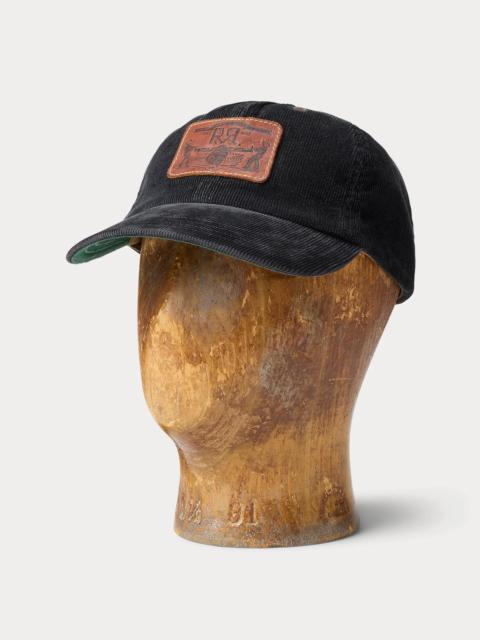 Leather-Patch Corduroy Trucker Cap