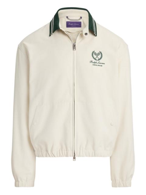 embroidered-logo bomber jacket