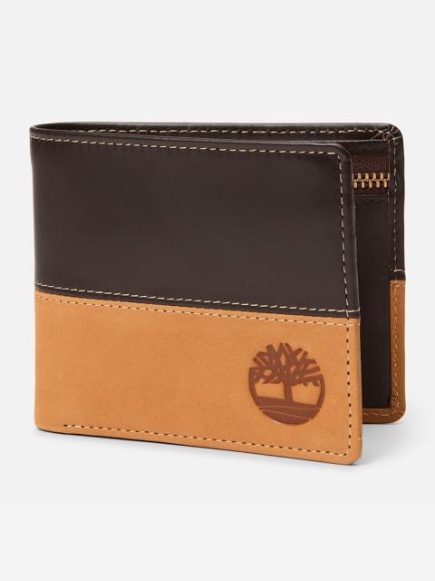 Men's Wheatlock Mixed Leather Passcase with Coin Pocket