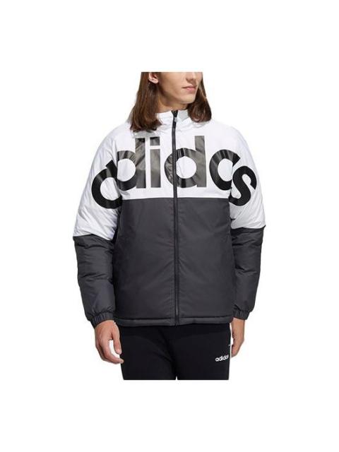 adidas neo Colorblock Large Logo Sports Reversible Down Jacket Black H45282