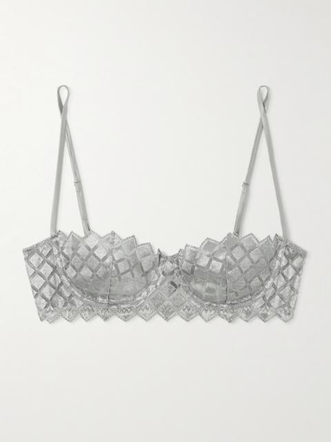 Lamine Embroidered Silk-blend Tulle Underwired Balconette Bra