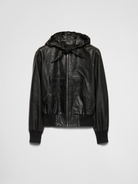 Leather hoodie