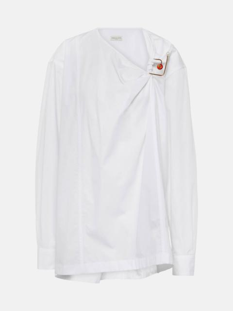 Embellished cotton poplin blouse