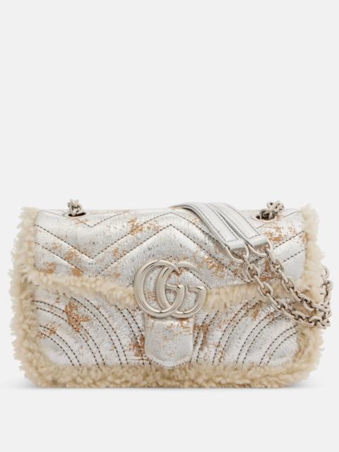 GG Marmont Medium metallic leather shoulder bag