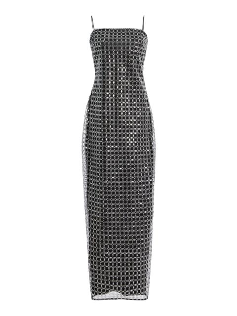 Beaded Maxi Slip Dress black